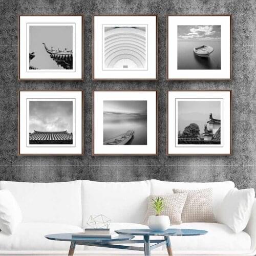 Unframed Drawings Black-and-white Square Poster Wall Art Canvas Painting Nordic Posters And Prints Wall Pictures Room Decoration