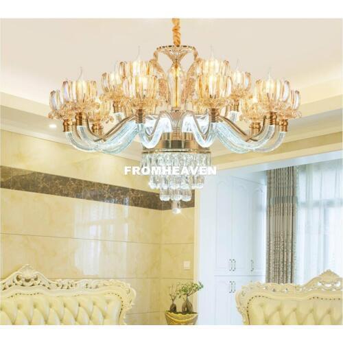 European Crystal Chandeliers Living Room Lighting Luxurious Modern Restaurant Ceiling Chandelier Golden French LED Crystal Lamps