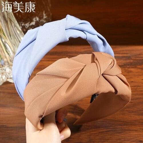 Haimeikang New Fashion Cross Hairband Headband Turban for Women Lady Solid Color Wide Hair Hoop Bezel Hair Bands Accessories