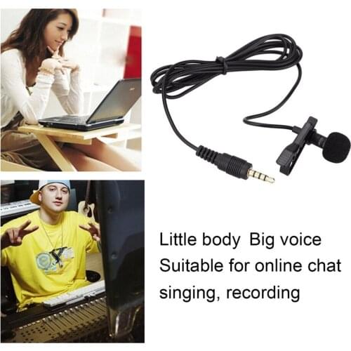 Mini Lavalier Mic Tie Clip Microphones Smart Phone Recording PC Clip-on Lapel Support Speaking Singing Speech High Sensitivity