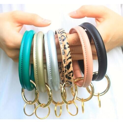 Hot Sale 1Pcs Multi-Style PU Leather Phone Wallet O Key Rings Women Clutch Wristlet Bracelets Key Chain Gifts
