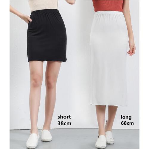 Hot Sale 2019 Summer Women Sexy Modal Skirt Ladies Long and Short Underdress Women Casual Half Slips