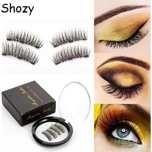 Magnetic Eyelashes Magnetic Lashes False Eyelashes Magnet Lashes Natural with 3 Magnets Handmade 3D Mink Hair Strip Lashes