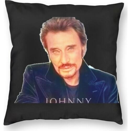 Johnny Hallyday Throw Pillow Cover Polyester Decorative Pillow Rock Music French Singer Funny Pillowcase