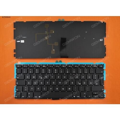 DE German QWERTZ New Replacement Keyboard for Apple Macbook Air A1369 A1466 MC965 MC966 MC503 MC504 13" Black With Backlit Board