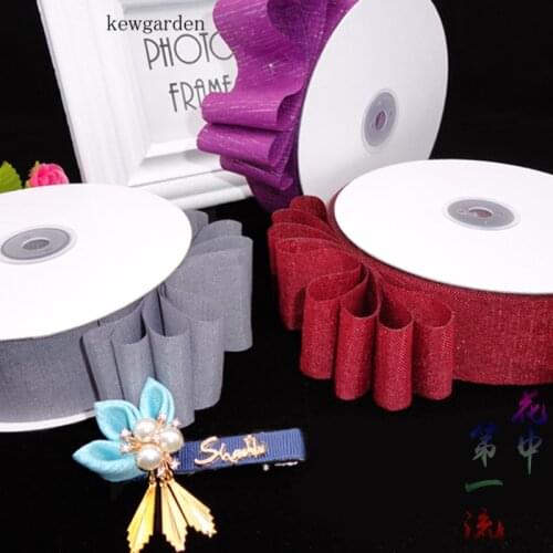 Wholesale Silver Gold Wire Polyester Satin Ribbons 1" 1.5" 25 38mm Handmade Tape DIY Flower Brooch Hair Bow Accessories 50 Yards