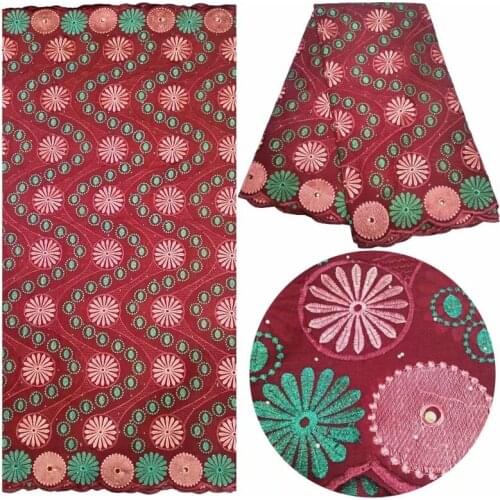 5yard Swiss lace fabric 2021 latest heavy beaded embroidery African 100% cotton fabrics Swiss voile lace popular Dubai style