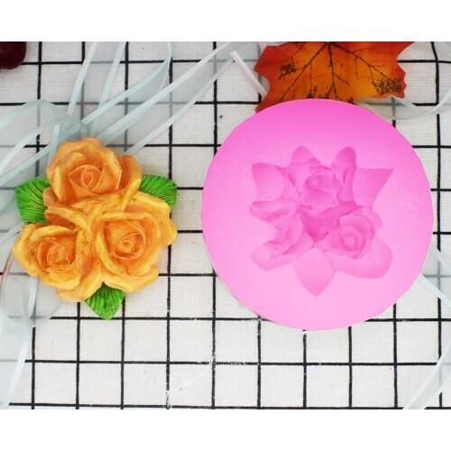 PRZY Mold Silicone 3 Roses Flowers Aroma Mould Soap Making Moulds Resin Clay Molds Soap DIY Handmade Flower Rose Mould