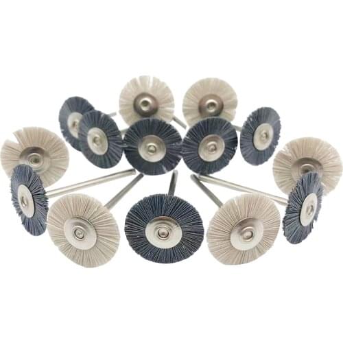 Dental Laboratory Polishing Brush Wheel Aluminium Oxide Silicon Carbide Lab Materials Rotary Tools Low Speed 2.35mm HP Shank