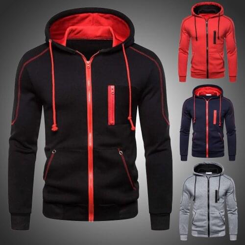 Hoodies for Men Fleece Hoodies Zipper Male Hood Sweatshirts Autumn Winter Casual Coat Sports Coat Fashion Top Hoodies