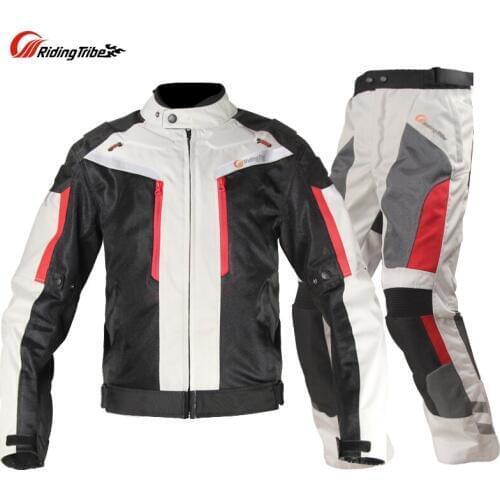 Riding Tribe Windproof Motorcycle Racing Suit Protective Gear Armor Motorcycle Jacket+Motorcycle Pants Hip Protector Moto Set