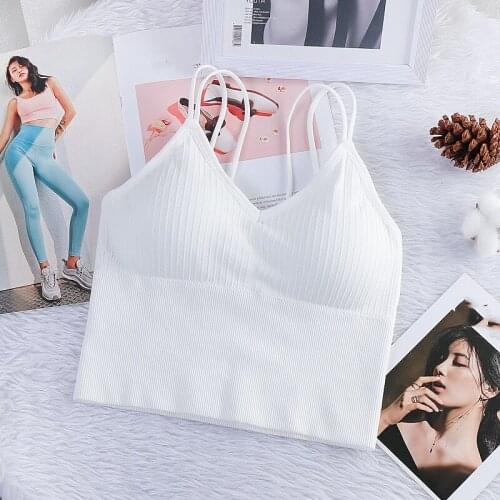 Womens Sexy Seamless Crop Tops Sports Bra Tube Top Camisole With Removable Padded Underwear Female Tank Top; Nylon ; Seamless