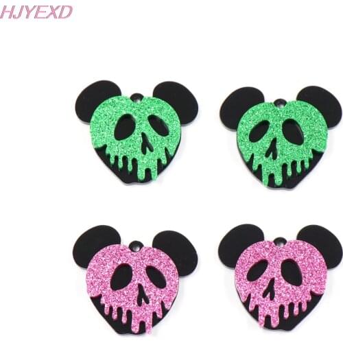 1pair) Acrylic Poison Apple Skull For Earrings Halloween Party Gift Snow White 7 Laser Cutout Acrylic Jewelry Making
