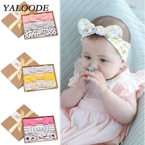 3pcs Baby Headbands Cotton Print Bow Newborn Headbands Elastic Princess Girl Hair Bands Headdress Baby Girls Hair Accessories