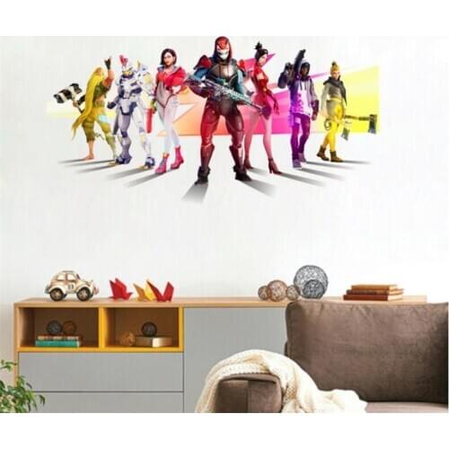 3D effect gun battle game wall stickers wallpaper for kindergarten kids room decoration vinyl stickers bedroom decals