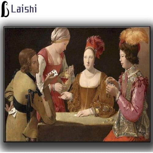 Famous Painting The Cheat with the Ace of Clubs 5D DIY Diamond Painting European court nobility Full Size Mosaic Home Decor