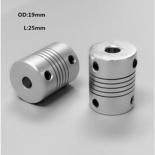 Aluminium CNC Motor Jaw Shaft Coupler 5mm To 8mm Flexible Coupling OD 19x25mm Dropshipping 3/4/5/6/6.35/7/8/10mm