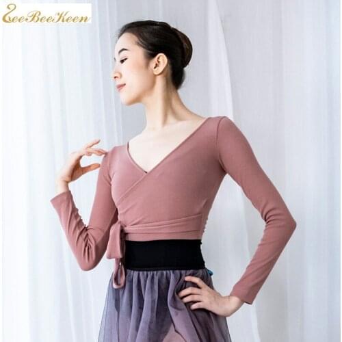 Ballet gymnastics dance Long sleeve thermal jacket adult bodysuit dance clothing Dance yoga Autumn Winter warm tops For Female