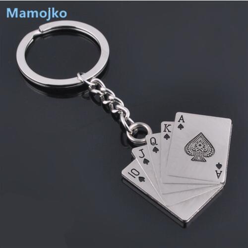 Mamojko Cute Poker Alloy Key Chain Fashion Creative Car Key Ring For Women Men Gifts HandBag Pendant Key Holder Ornament