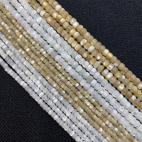 Natural Freshwater Shell Beads Strand 3x4mm 4x6mm Size Abacus-shaped Shell Beads for Jewelry Making Necklace Button Beads