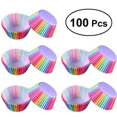 100Pcs Colorful Paper Box Cake Cupcake Liner Decorating Tools Paper Cupcake Baking Muffin Case Cup Party Tray Cake Mold