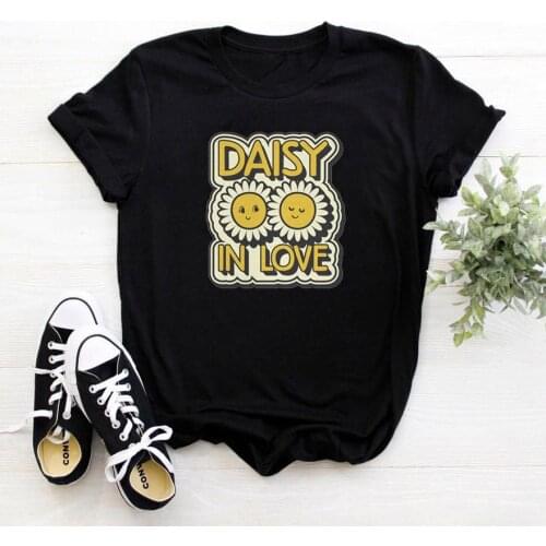 Daisy In Love T Shirt Women Stranger Things Tee Shirt Femme Cotton Tshirt Women Personification Kawaii Clothes T-shirts Women