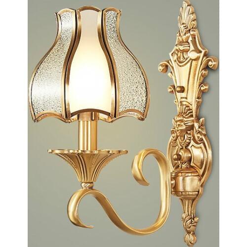 Europe Retro Lustre Copper Led Wall Lights Fixtures Simple Glass Bedroom Led Wall Lamp Luminarias Wall Lighting Light Lamparas