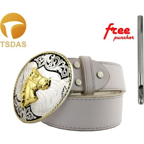 Zinc Alloy Animal Series Horse Belt Buckle for Men Silver Oval Belt Buckle Head 1pc Drop Shipping