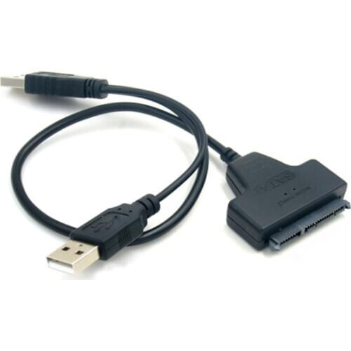 Adapter Cable USB 3.0 To USB 2.0 Hot Sales Black Solid Double USB General Fast Computer Adapter Cable For 2.5" SATA Hard Drive