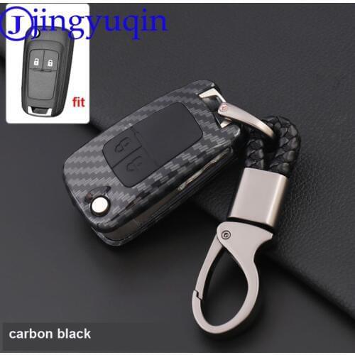 Jingyuqin 3B Carbon Fiber Silicone Key Case Cover For Chevrolet Cruze Epica Lova Camaro Impala 2 3 4 5 Button HU100 Blade