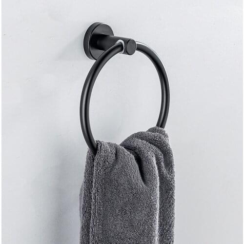 Bathroom towel ring Bath towel ring Space aluminum towel bar Black gold