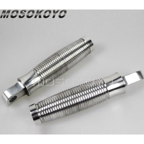 Old School Style Motorcycle Beehive Foot Pegs Footpeg Footrests 10mm Mount For Harley Sportster Dyna Road King Custom Cafe Racer
