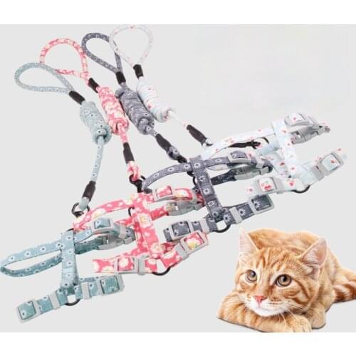 Cat Harness and Leash Set Adjustable Cats Kitten Harnesses Nylon Strap Belt Safety Rope Leads Cat Accessories Pet