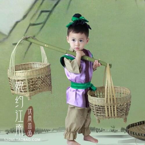 Yu Gong Move the Mountains Ancient Chinese Hanfu Childe Costume for Little Boy photography or Childrens Day stage clothing