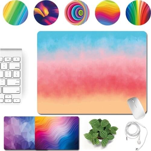 Home Office Computer Mousepad Small 25x21cm Waterproof Smooth High Quality Gaming Mouse Mat Watercolor Pattern Print Series