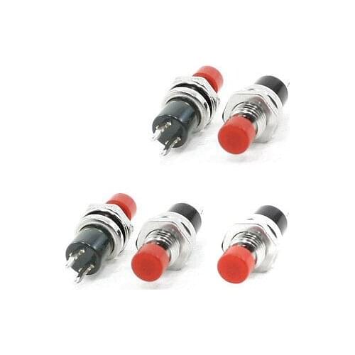 Red Cap Momentary OFF-(ON) 7mm Thread Boat Push Switch 3A/125V 1A/250V AC