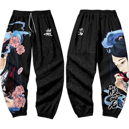 New Style Harajuku Men Trousers Kimono Samurai Costume Loose Fashion Male Traditional Pants Hip-hop Loose Casual Harem Pants