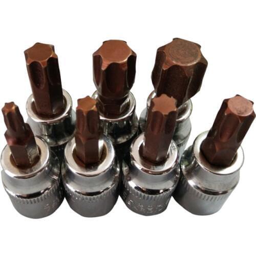 7pcs/set 3/8" Torx Screwdriver Bit Set Drive Socket Head Screwdriver CR-V Material Hand Tool Set T20 T30 T40 T45 T50 T55 T60