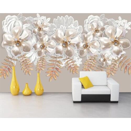 Custom wallpaper home decoration 3d wallpaper mural 3d stereo luxury diamond flower wedding room TV background wall 3d wallpaper