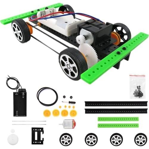 New Children DIY Mini Assembly Car Battery Car Model Kit Plastic Kids Educational Toy Gift