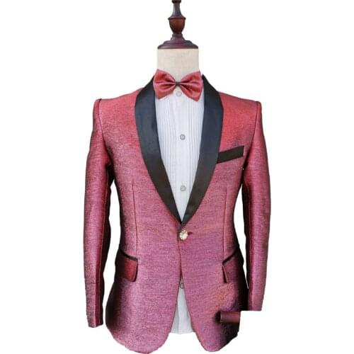 2021 New Mens Purplish Red Slim-Fit Assorted Colors Suit Fashion Wedding Suit Two Pieces
