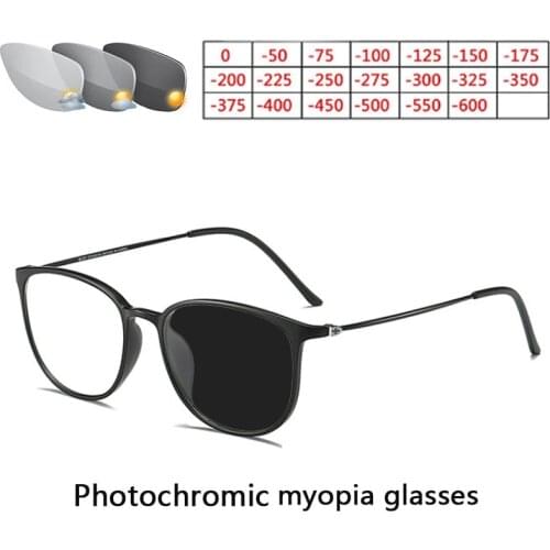 WEARKAPER Photochromic Finished Optical Eye Glasses Frames With Myopia Lens Women Men Sun Photochromic Eyeglasses Degree oculo