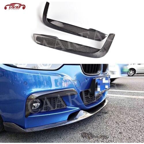 Carbon Fiber Front Bumper Foglamp Air Vent Eyelid Trim Aprons for BMW 3 Series F30 M Sport Sedan 2012-2018 Car Styling