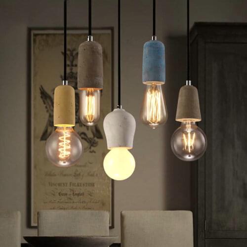 Retro Industrial Cement Pendant Light Bathroom Dining Room Aisle LED Concrete Pendant Lamp E27 Edison Base Holder Kitchen Island