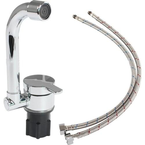 RV Camper Accessories Single-Handle Cold & Hot Water Mixer Swivel Kitchen Faucet Caravan Faucet