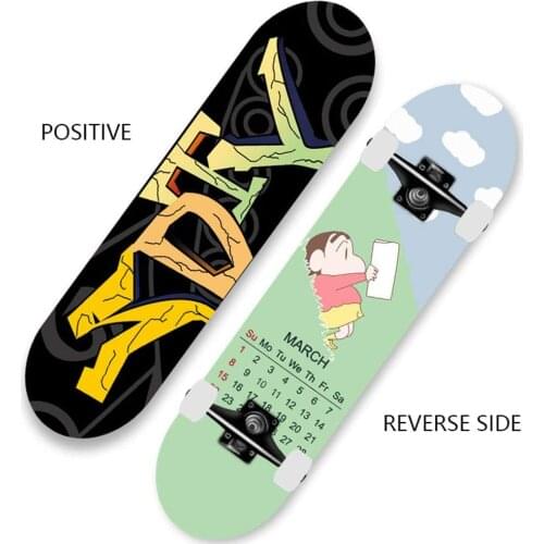 Skateboard 31 Inch Double-Sided Pattern 7 Layer Maple Aluminum Alloy Bracket Skateboard for Sports Kid Gift Beginner Skateboards