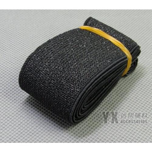 Bags skirt elastic band belt 25mm 38mm 50mm 60mm 70mm width elastic webbing 5meters black strap with black silk