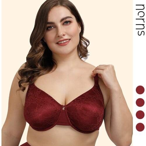 Norns Light Luxury Silk Ultra-thin Lace Bra Bra Female CD Plus Size Underwear Big Chest Is Small