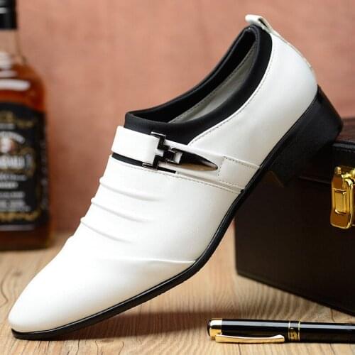 Italian Fashion Elegant Oxford Shoes For Mens Shoes Large Sizes Men Formal Shoes PU Men Dress Loafers Man Slip On Masculino