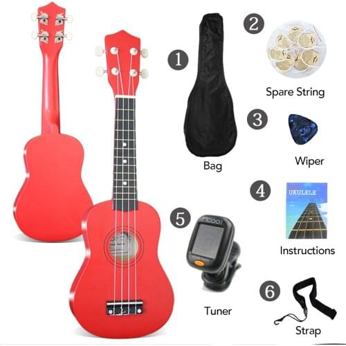 Ukulele Rosewood Acoustic Nylon 4 Strings Ukulele Bass Guitar 21" Soprano Ukulele for beginners or Basic Players ukulele concert